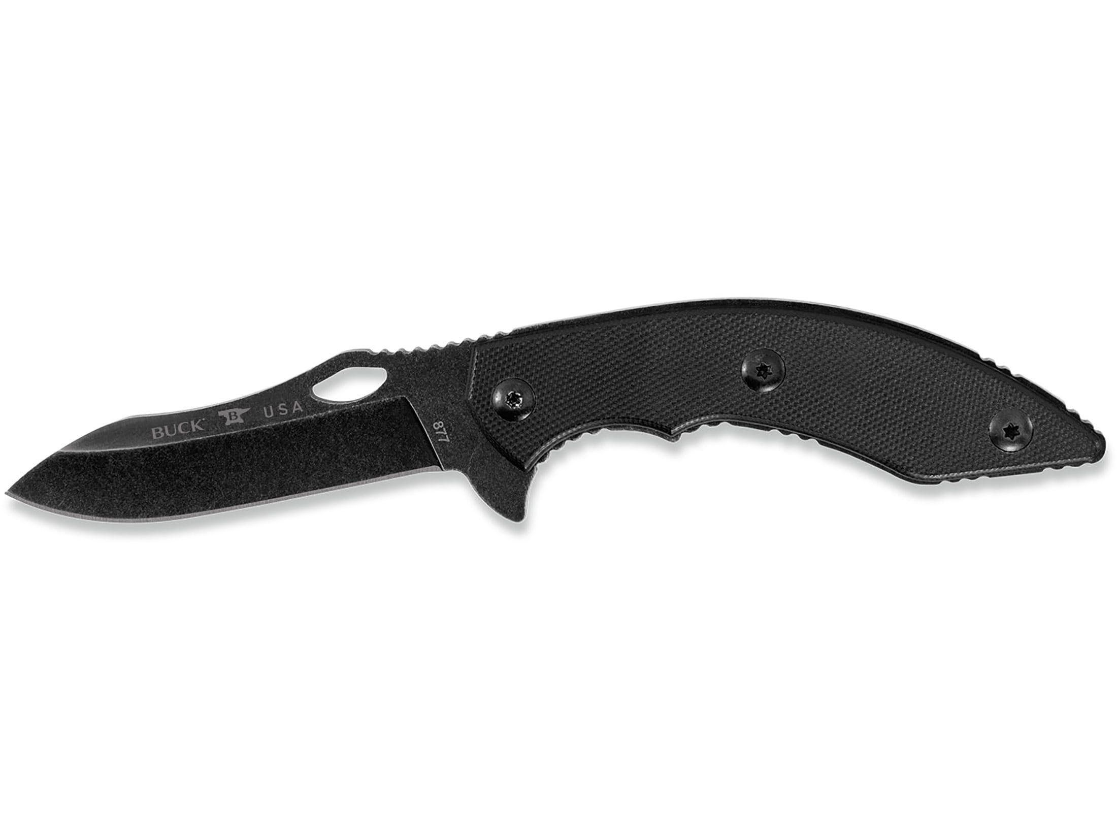 Buck 877 Maverik Fixed Blade Knife 3.125 Black Stonewash Wharncliffe