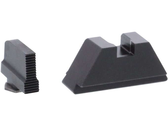 Ameriglo XL Suppressor Sight Set for Glock 17, 19, 20, 21, 22, 23, 24, 26, 27, 29, 30, 31, 32, 33, 34, 35, 36, 37, 38, 39, 40, 41, 45 Serrated Black Front, Rear