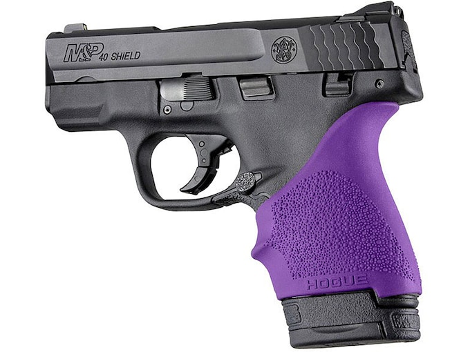 Hogue Handall Slip On Beavertail Grip Sleeve S&W M&P Shield 9, 40, Ruger LC9 Rubber Purple