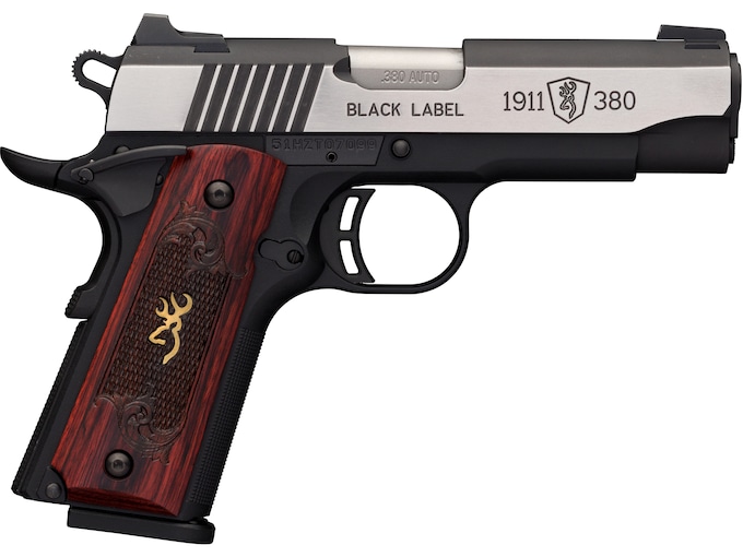 Browning 1911-380 Black Label Medallion Pro Compact Stainless / Black .380 ACP 3.63″ Barrel 8-Rounds