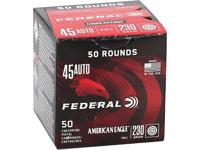 Federal American Eagle 45 ACP Ammo 230 Grain Full Metal Jacket Case of 500 (10 Boxes of 50)