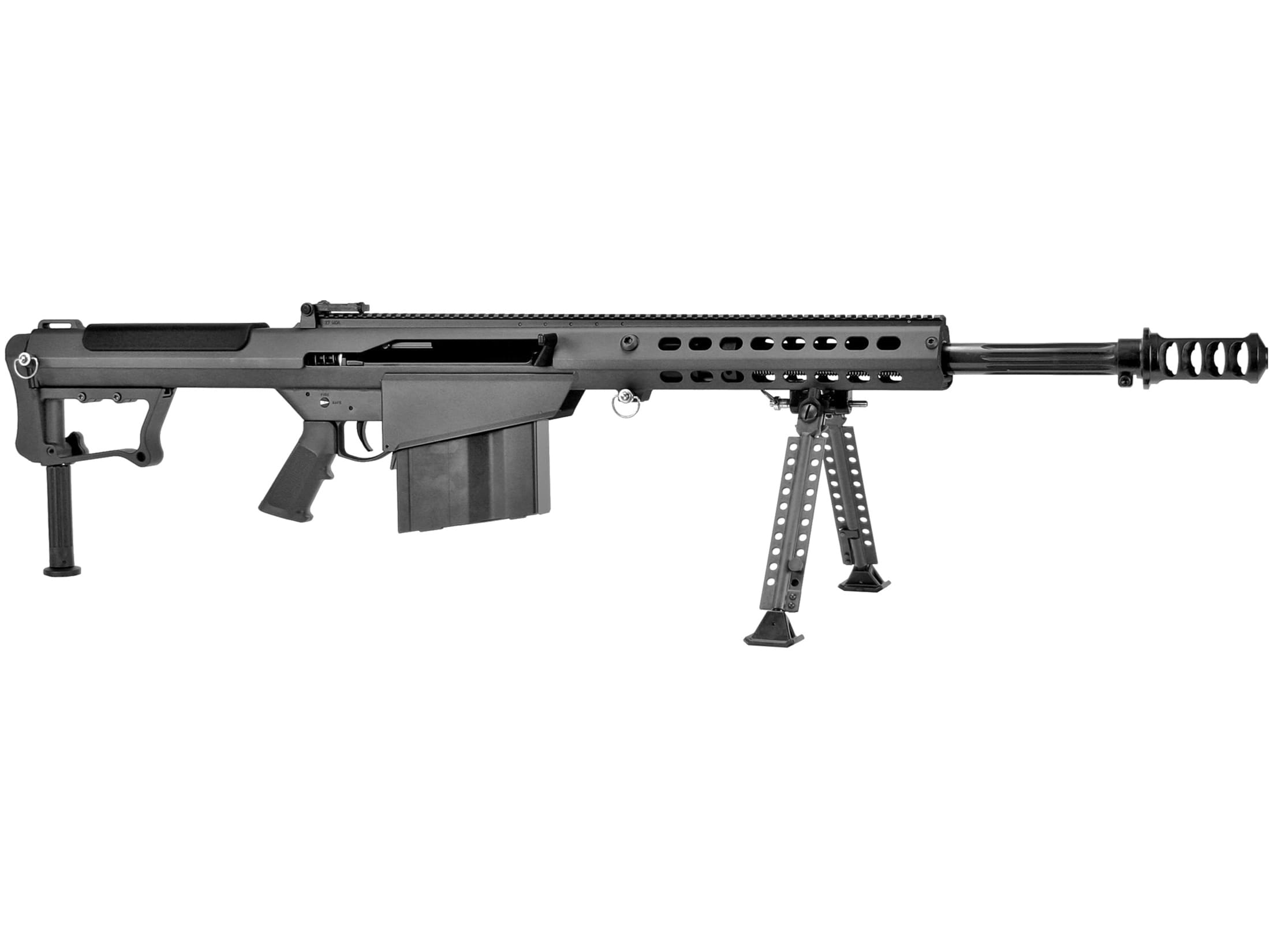 Barrett M107A1 Semi Automatic Rifle 50 BMG 20" Fluted Black Threaded Barrel Black Frame Black Pistol Grip Aluminum Frame