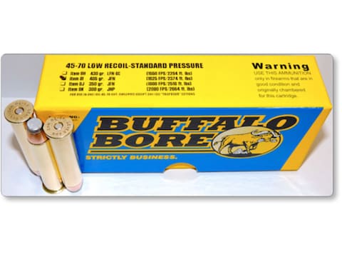 Buffalo Bore Ammo 45 70 Government 405 Grain Jacketed Flat Nose Low