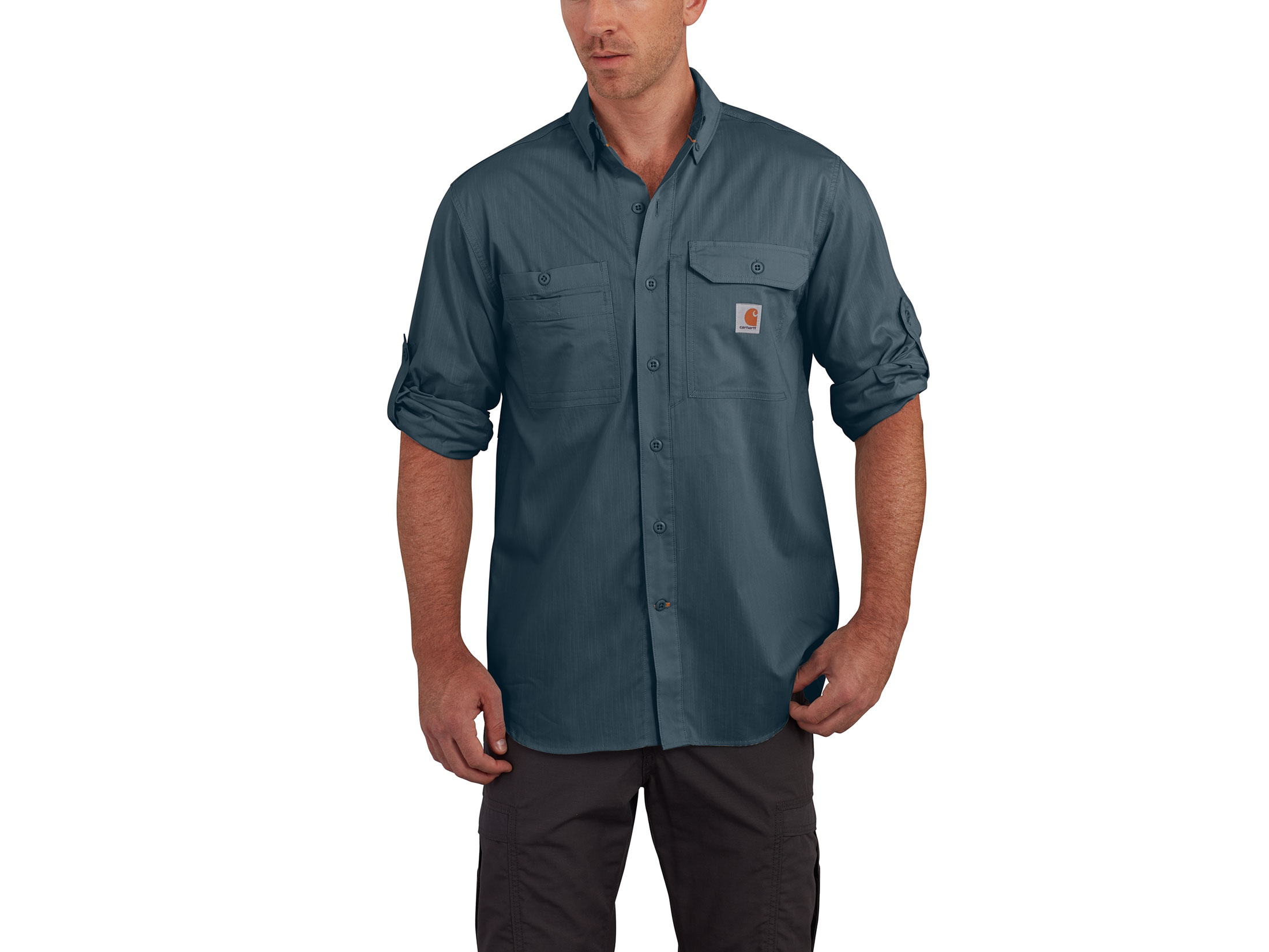 Carhartt Men's Force Ridgefield Solid Button-Up Shirt Long Sleeve