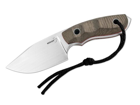 Boker Plus BOB Fixed Blade Knife 3.75" Clip Point AUS 8 Stainless Steel Blade Micarta H...