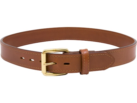 MidwayUSA Concealed Carry Leather 1-1/2 Gun Belt Light Brown 34 Brass