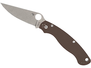 Spyderco Military 2 Sprint Run Pocket Knife 4" Clip Point CPM 15V Satin Blade G-10 Handle Brown