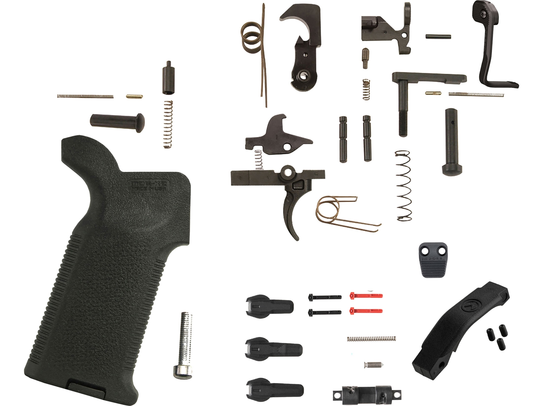 AR-STONER Competition Lower Parts Kit with Magpul Bad Lever, Magazine Release Button, Trigger Guard and Grip