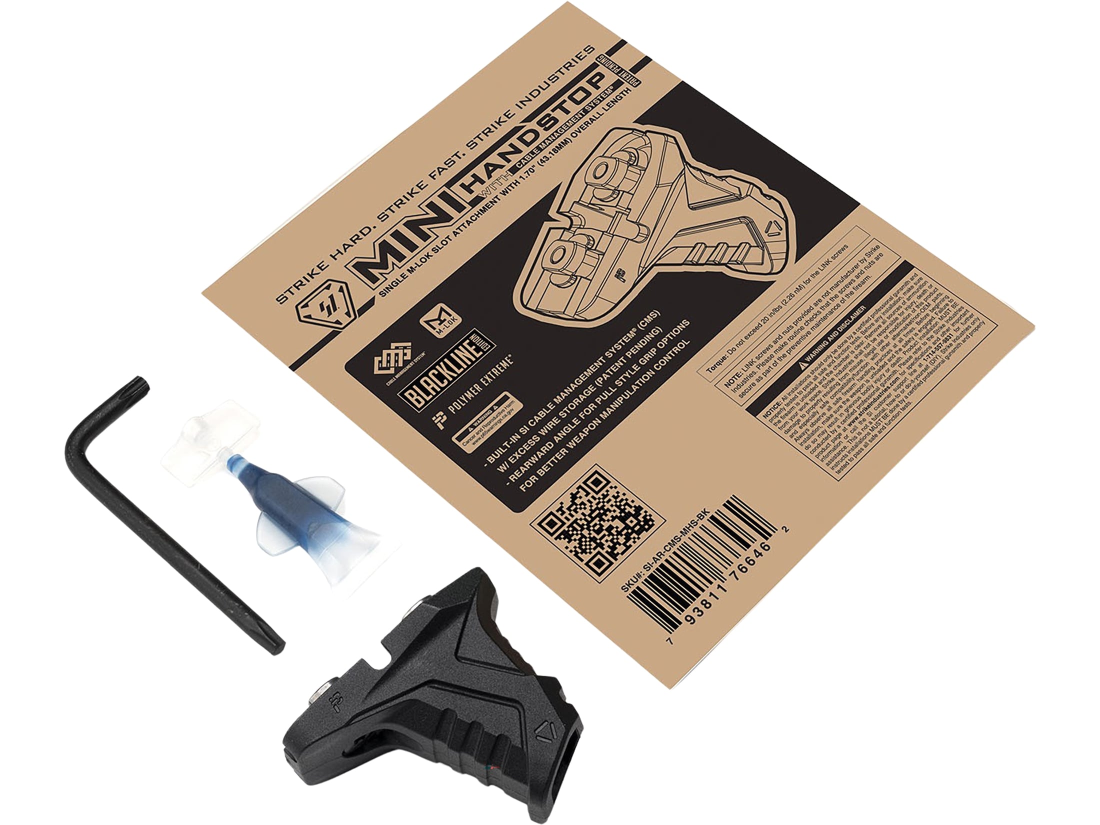 Strike Industries M-LOK Mini Hand Stop with Cable Management System