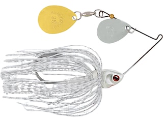 BOOYAH Covert Finesse Double Colorado Spinnerbait 3/8oz White Silver