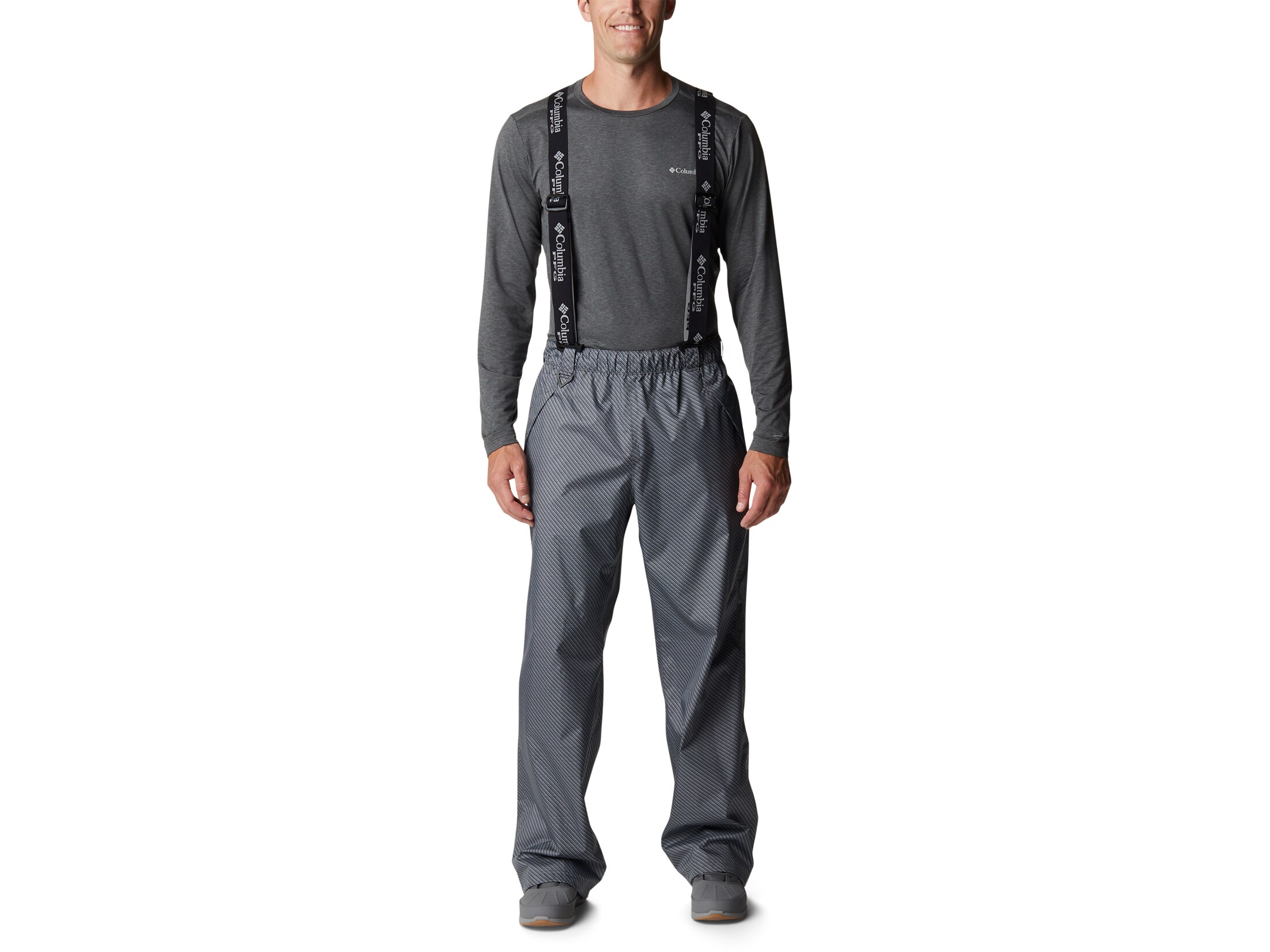 Columbia Men's PFG Terminal Tackle Waterproof Bibs Black Carbon Fiber