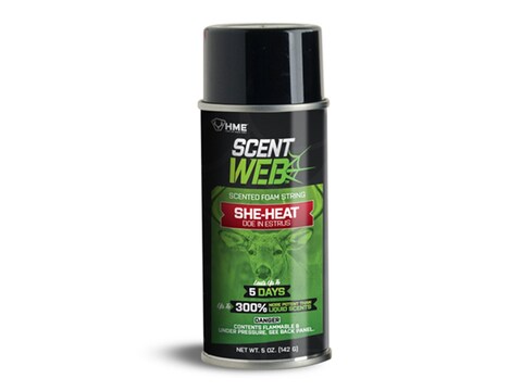 HME Scent Web She-Heat Doe in Estrus Scented Foam String Spray Deer Scent 5 oz Aerosol