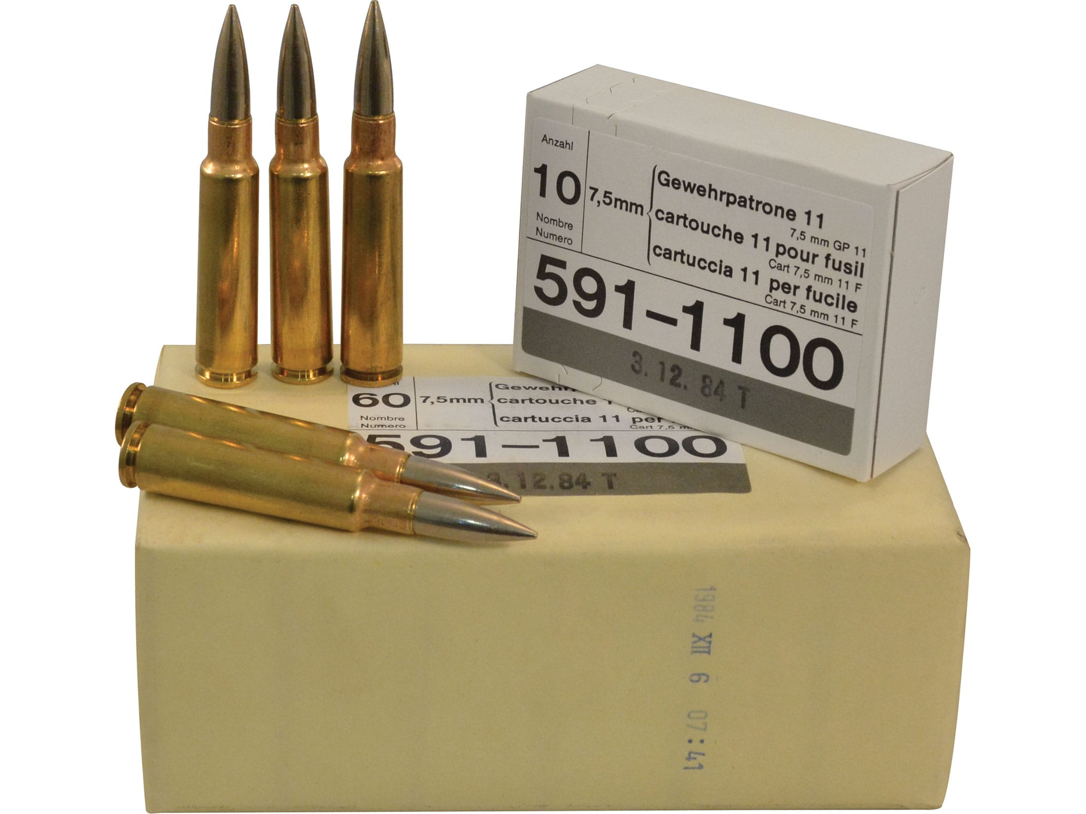 Military surplus ammo 7 5mm schmidt rubin 7 5x55mm swiss 174 grain