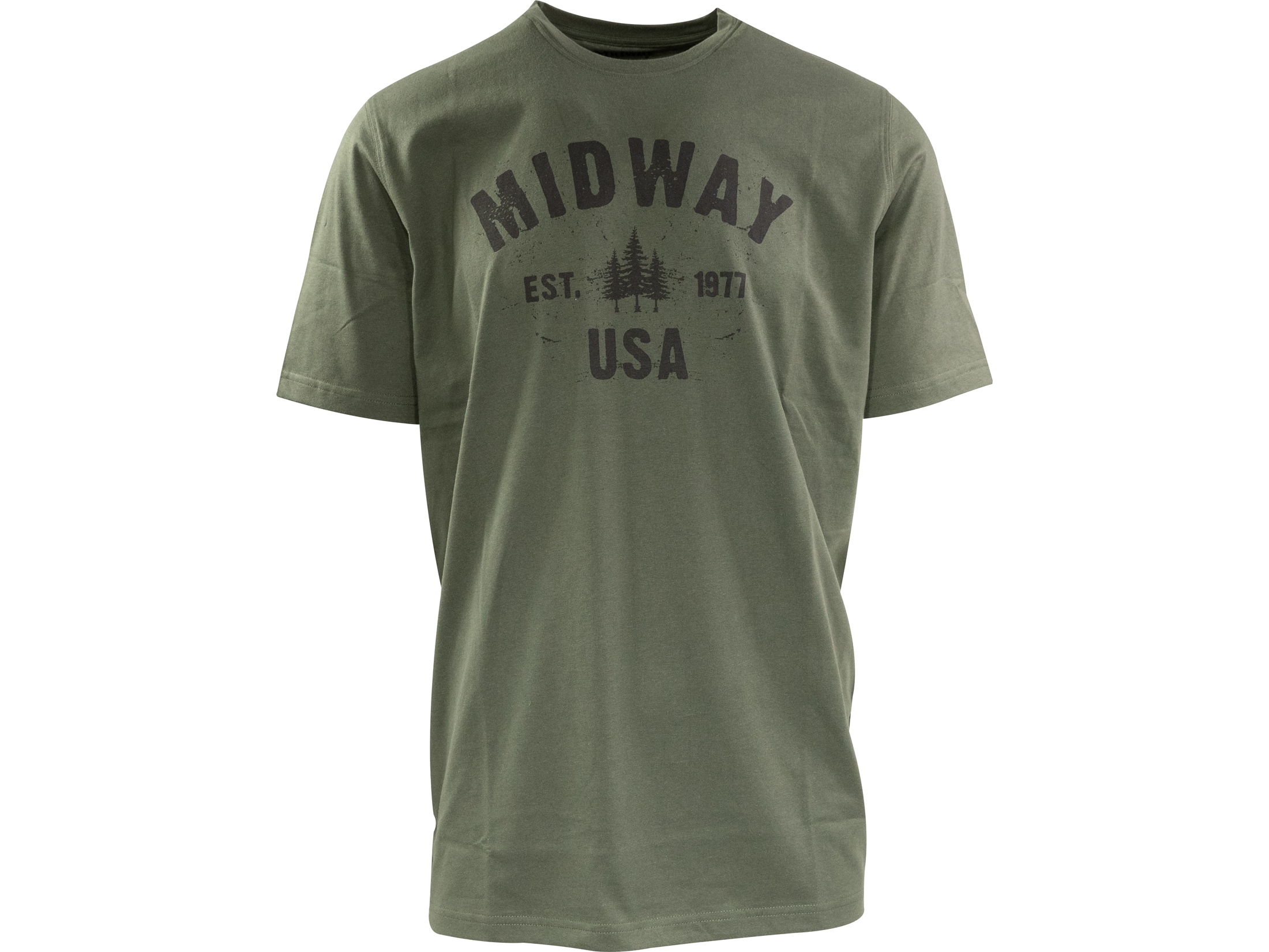 MidwayUSA Men's Short Sleeve T-Shirt Cotton Blend Heather Navy