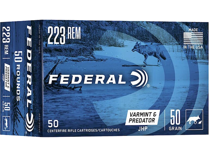 Federal AE Varmint & Predator Brass .223 Rem 50-Grain 50-Rounds JHP