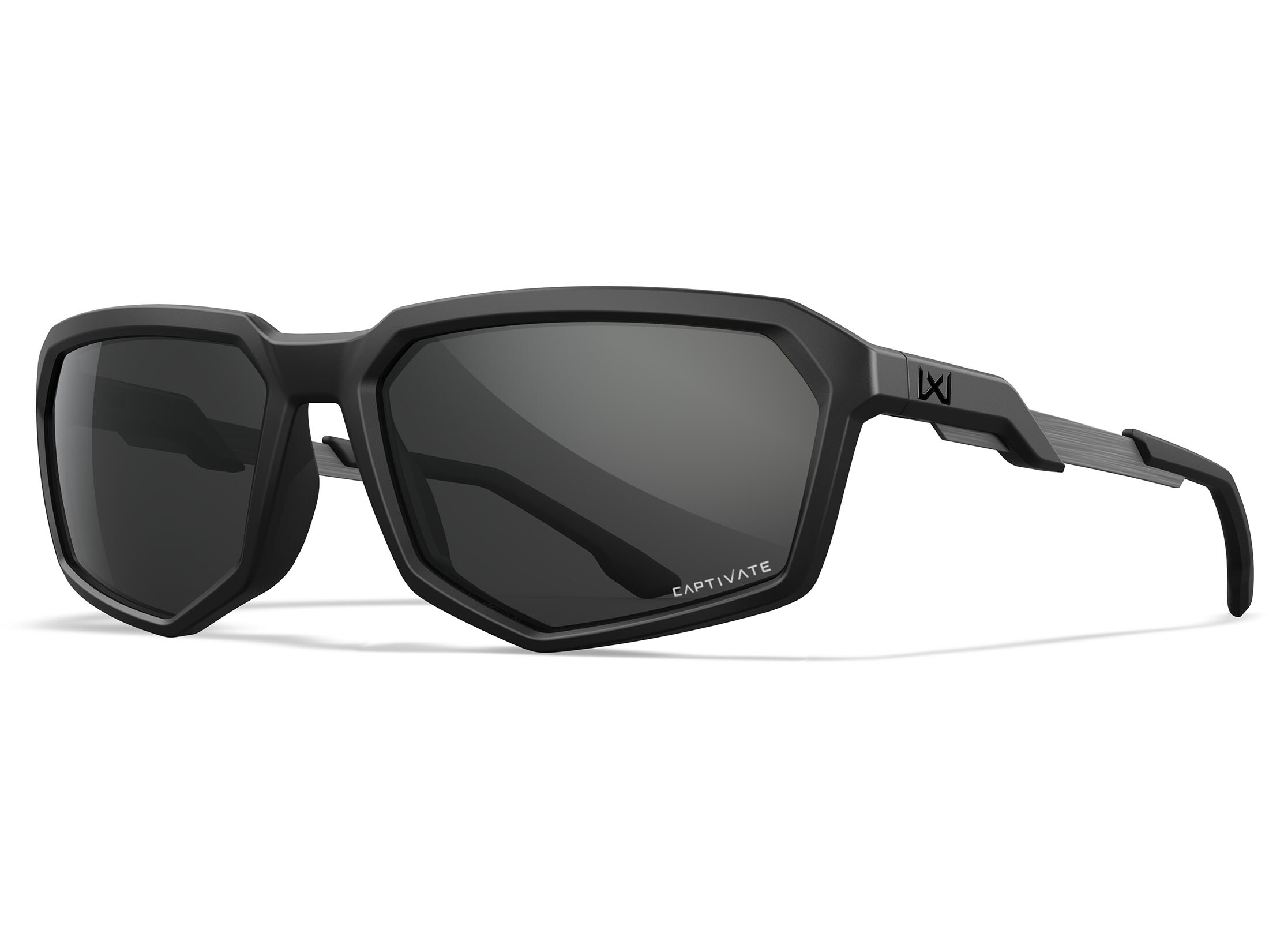 Wiley X Men's WX Recon Sunglasses Matte Black Frame Captivate Gray