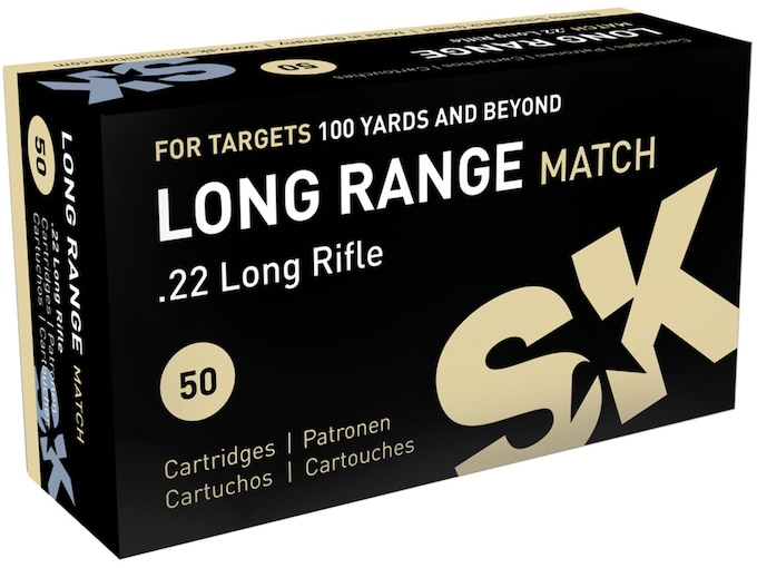 SK Long Range Match 22LR Ammo 40 Grain Round Nose Box of 500 (10 Boxes of 50)