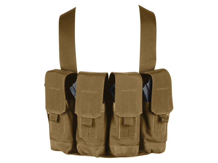 VISM Double-Stack 8-Magazine Carrier Tote Rifle Magazine MOLLE Pouch TAN~ 