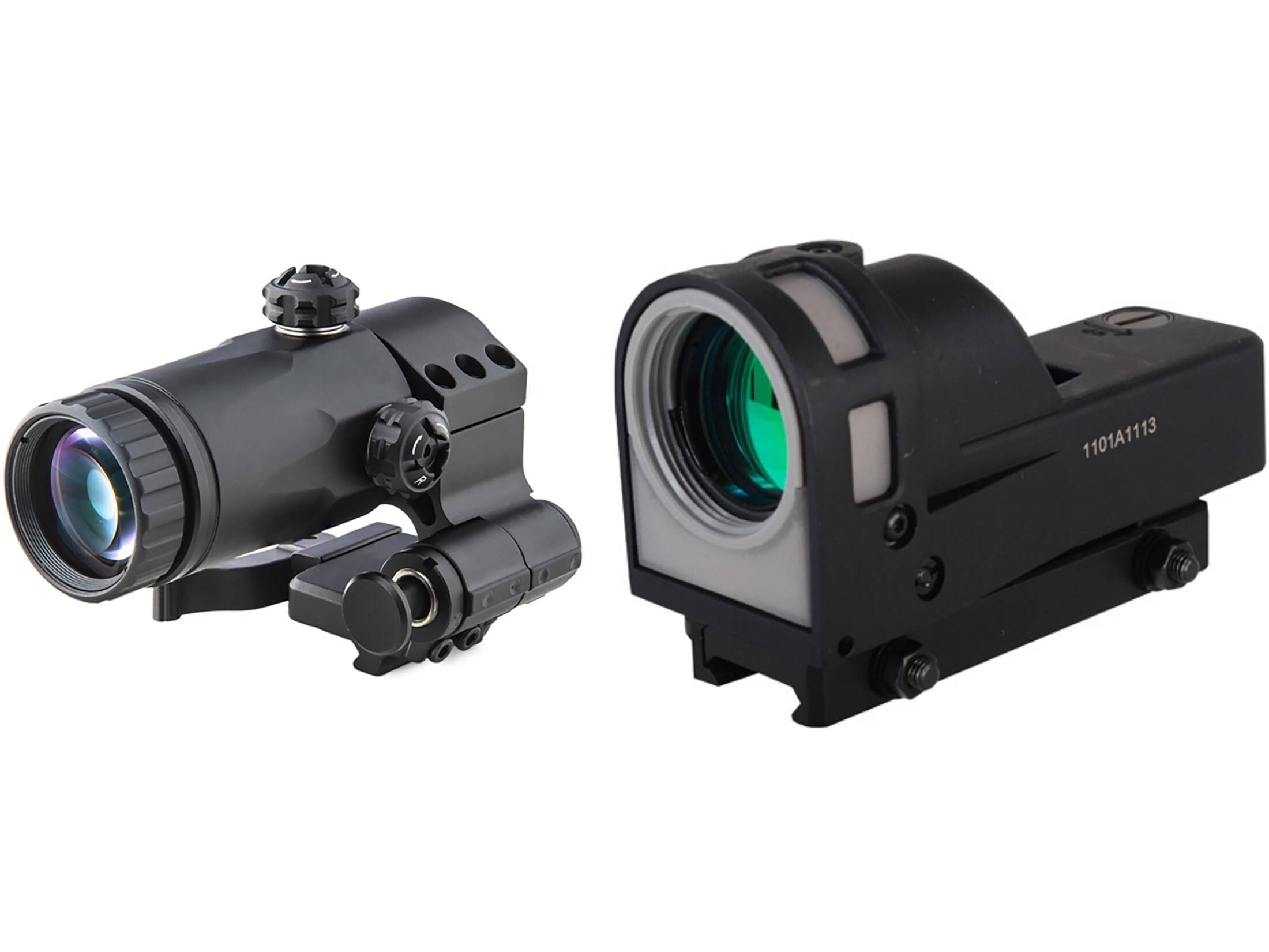 Meprolight M21 Reflex Sight 1x 30mm Open X Reticle MX3-F 3x Flip