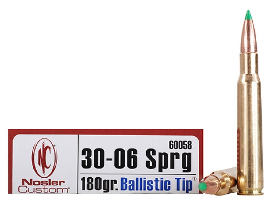 Nosler Trophy Grade Ammo 30-06 Springfield 180 Grain Ballistic Tip