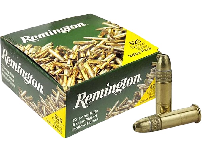 Remington Golden Bullet 22LR Ammo 36 Grain Plated Hollow Point Box of 525 (Bulk)