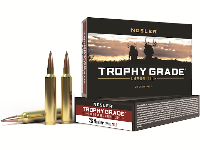 Nosler Trophy Grade Ammunition 28 Nosler 175 Grain AccuBond Long Range Box of 20