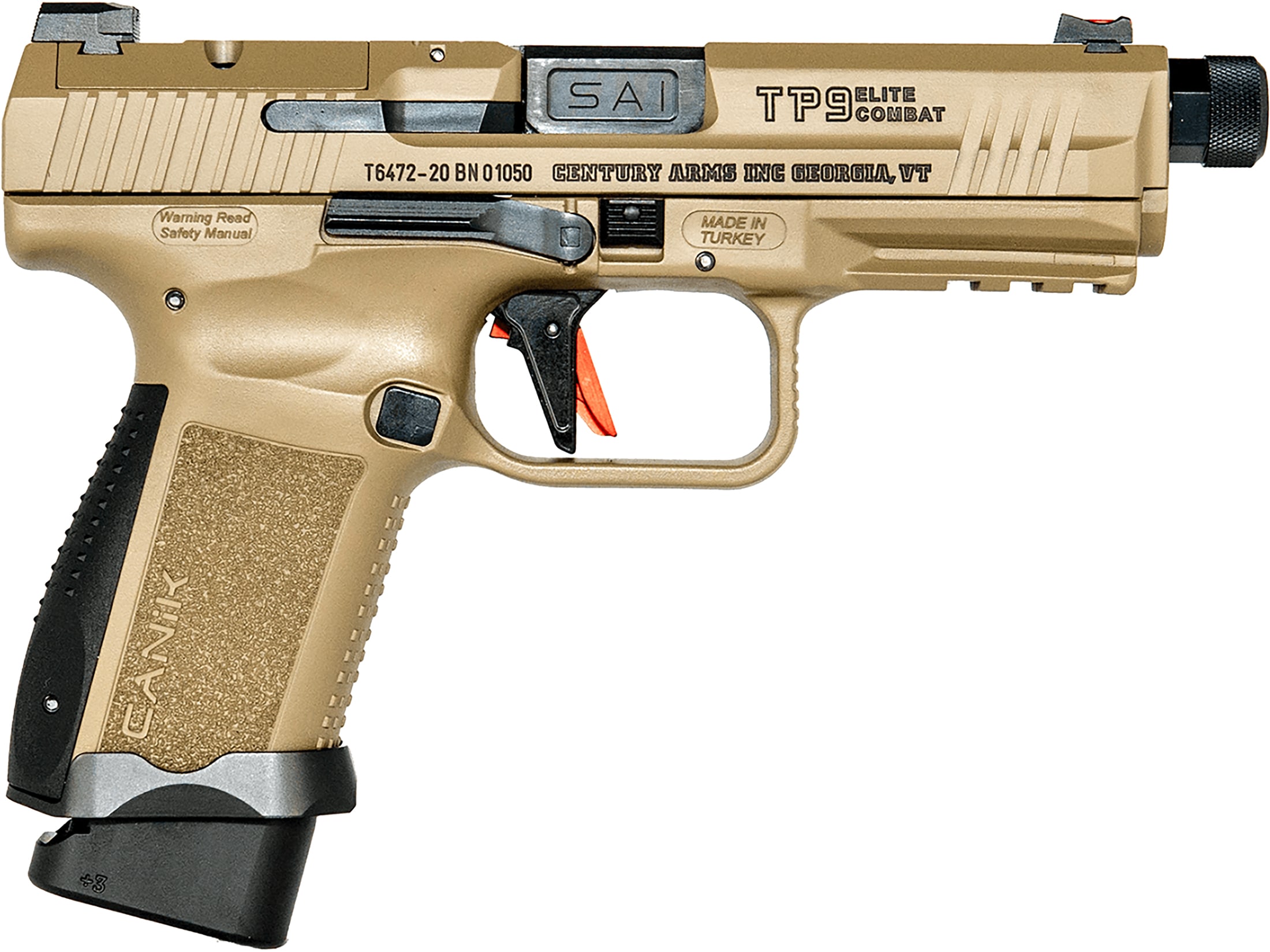 Century Arms TP9 Elite Flat Dark Earth Semi-Automatic Pistol 9mm Luger