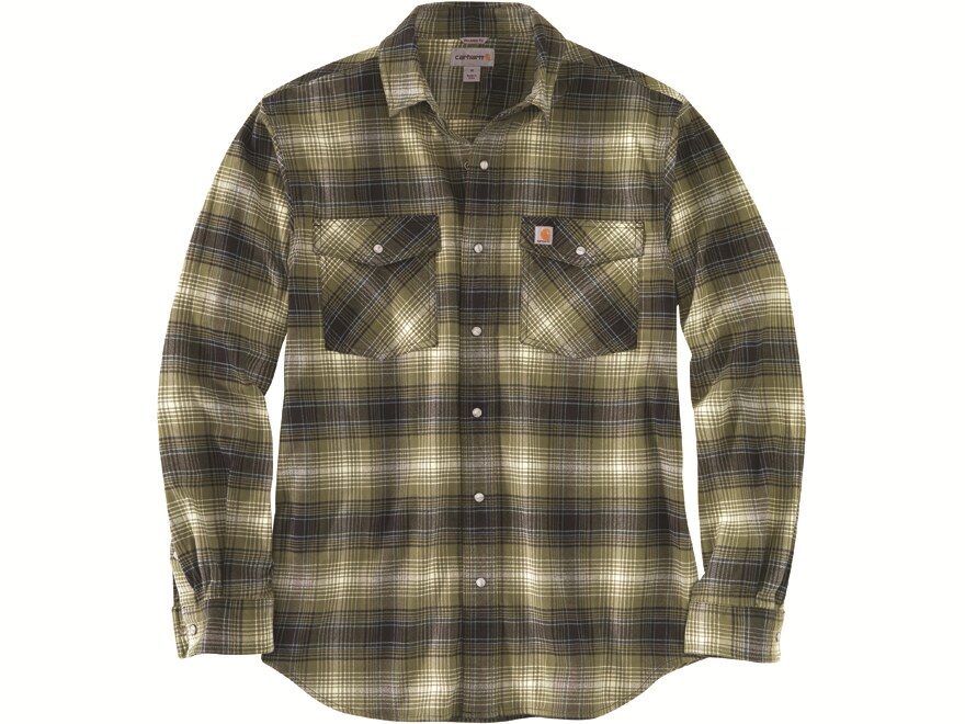 Carhartt Men's Rugged Flex Relaxed Fit Snap-Front Flannel Long Sleeve