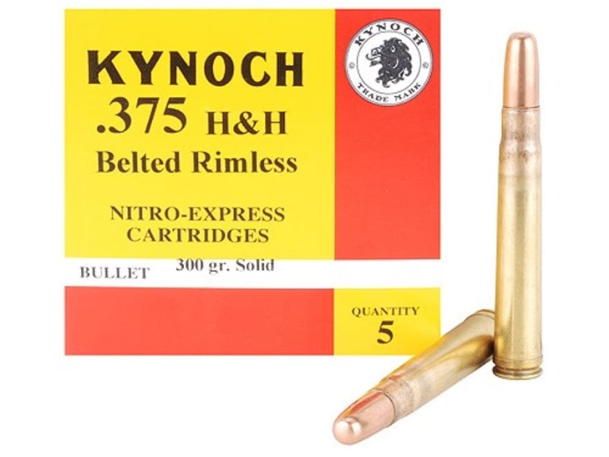 Kynoch 375 H&H Mag Ammo 300 Grain Woodleigh Weldcore Solid Round Nose