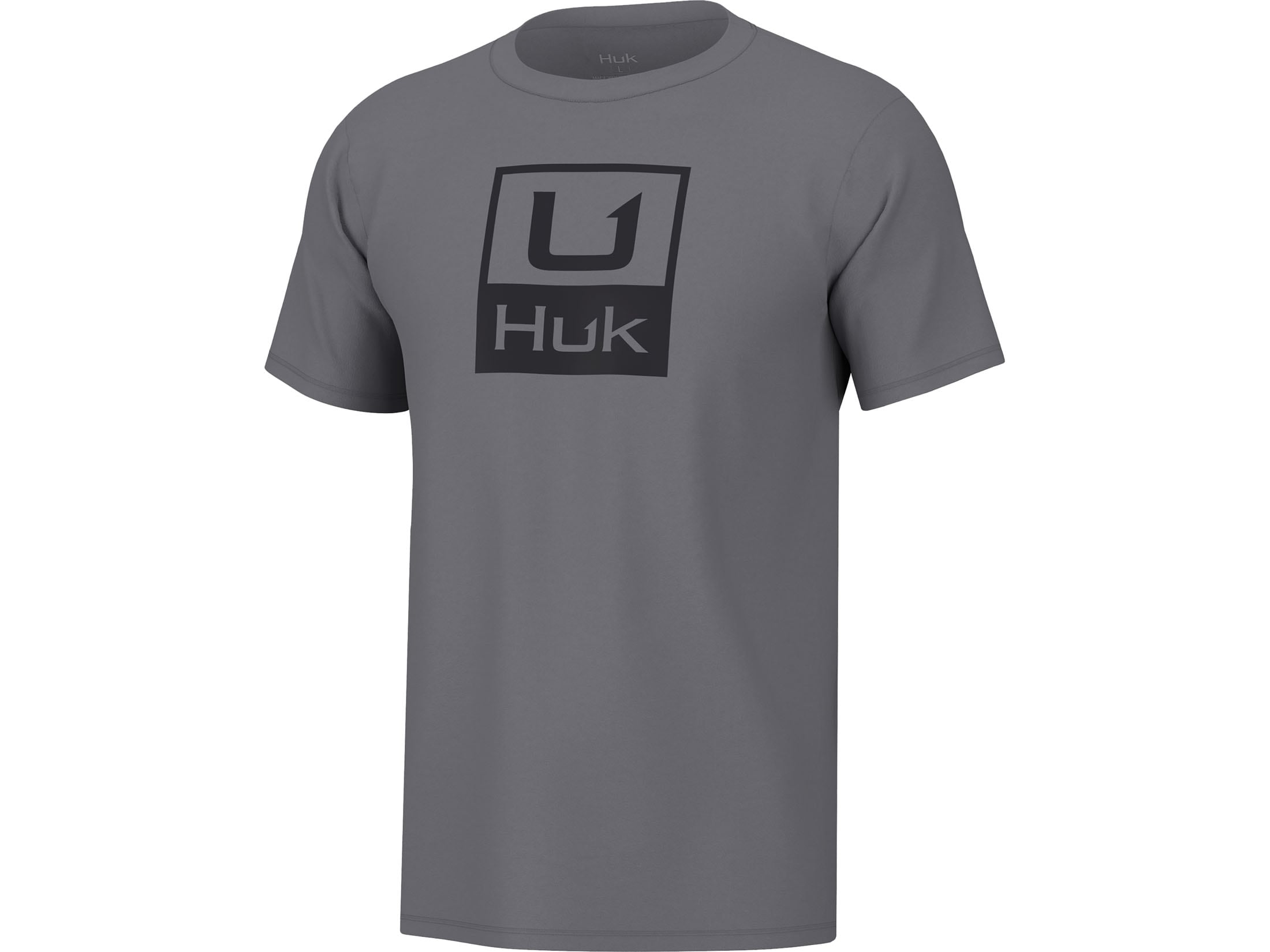 Huk Men's Stacked Logo T-Shirt Neon Orange Medium