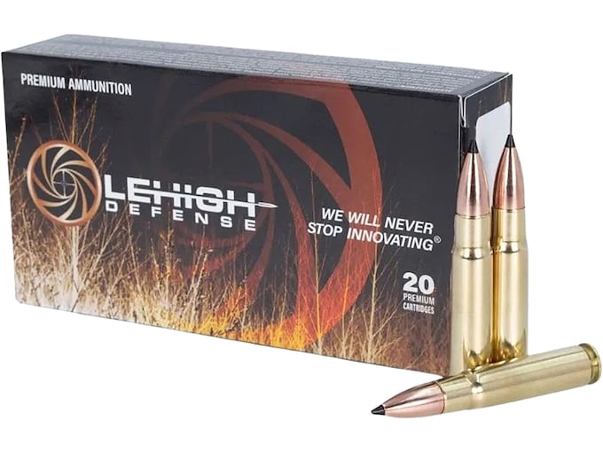 Lehigh Defense Tipped Controlled Chaos 358 Winchester Ammo 180 Grain Polymer Tip Lead Free Box of 20