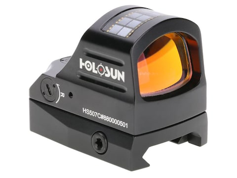 Holosun HE507C-GR Reflex Sight 1x Selectable Green Reticle Weaver-Style Mount Solar/Bat...