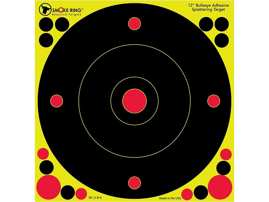 Birchwood Casey Smoke Ring Splatter Target 12 Bullseye Self-adhesive