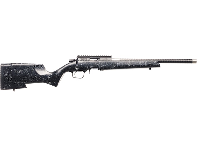 Christensen Arms Field Proof Ranger Bolt Action Rifle 17 Hornady Magnum Rimfire (HMR) 18″ Carbon Fiber Threaded Barrel Black Frame Black/Gray Spiderweb Field Stock