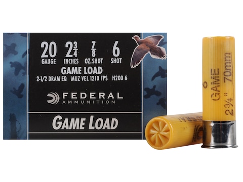 Federal Game-Shok Game Load Ammunition 20 Gauge 2-3/4" 7/8 oz