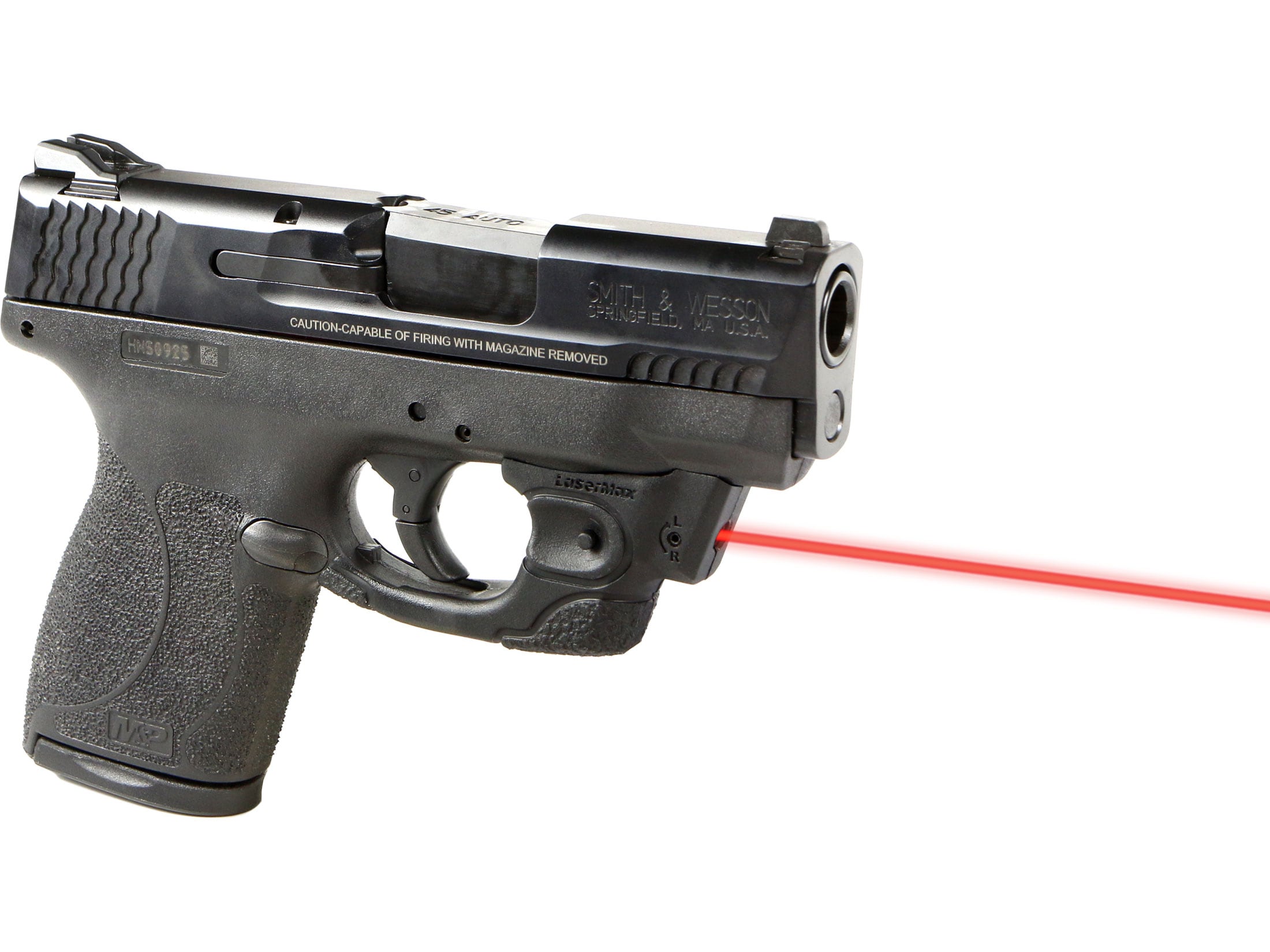 LaserMax Centerfire Red Laser Sight S&W M&P Shield 45 Cal Black