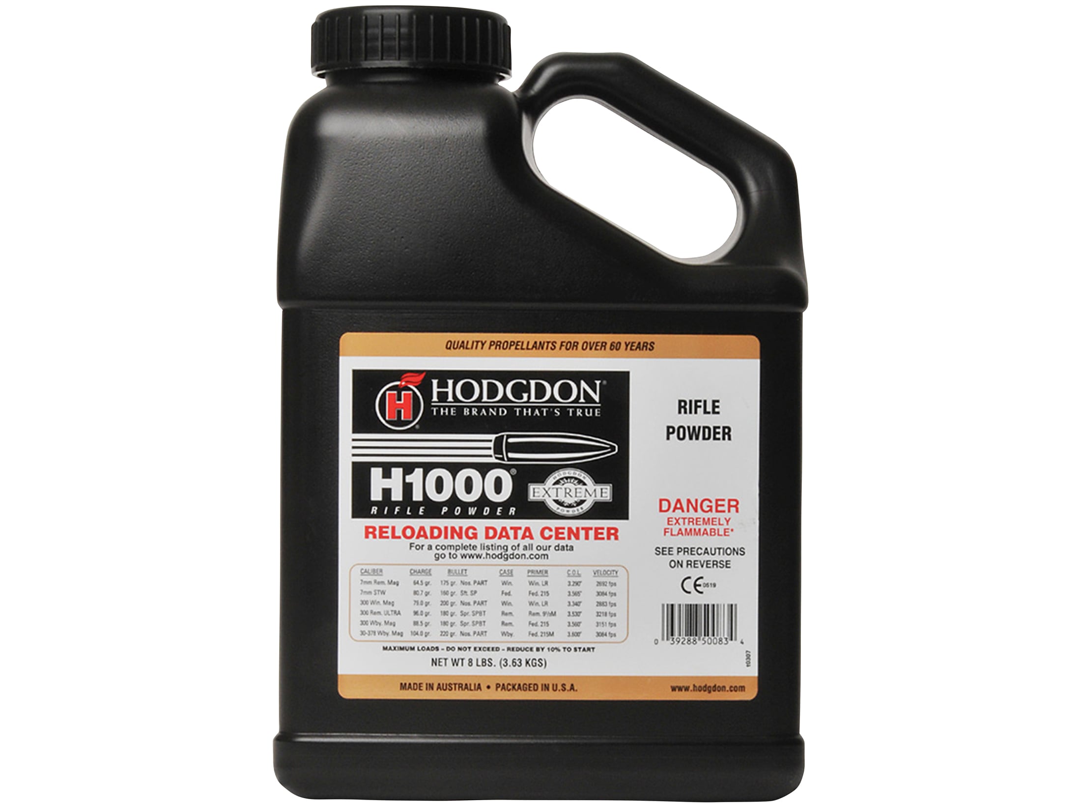 Hodgdon H1000 Smokeless Gun Powder 8 lb