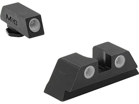 Meprolight Tru-Dot Sight Set Glock 17, 19, 22, 23, 24, 35 Steel Blue Tritium Green Front