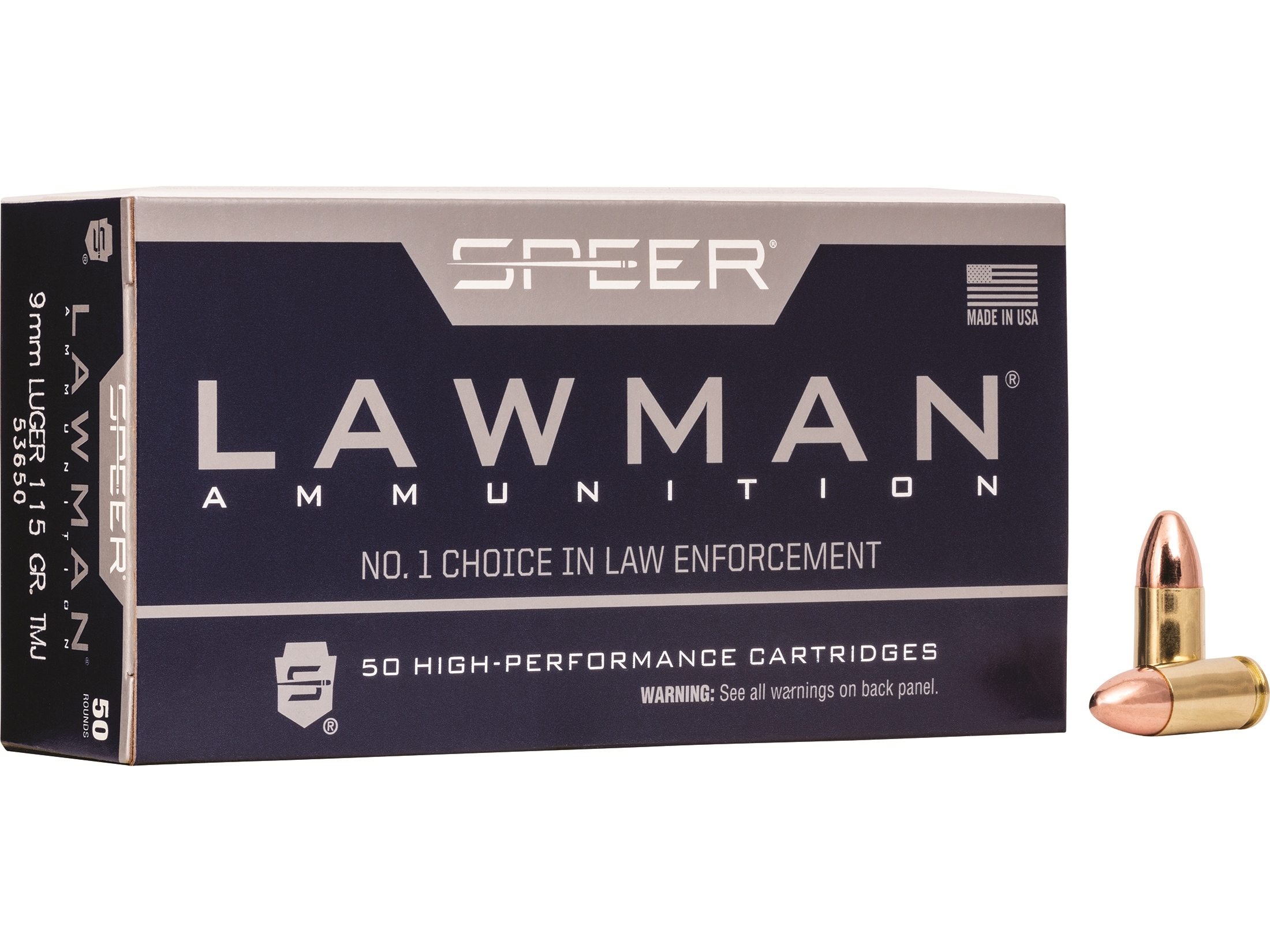 Speer Lawman 9mm Luger Ammo 115 Grain Full Metal Jacket Case of 1000 (20 Boxes of 50)