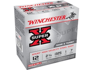 Winchester Super-X Xpert Game and Target Ammunition 12 Gauge 2-3/4" 1 oz #7 Non-Toxic Steel Shot Case of 250 (10 Boxes of 25)