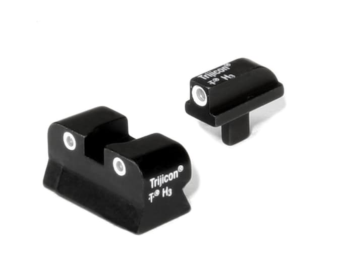 Trijicon Bright & Tough Night Sight Set for 1911 Stake-On Narrow Tenon Front & Standard GI Rear Cut Steel Matte 3-Dot Tritium Green