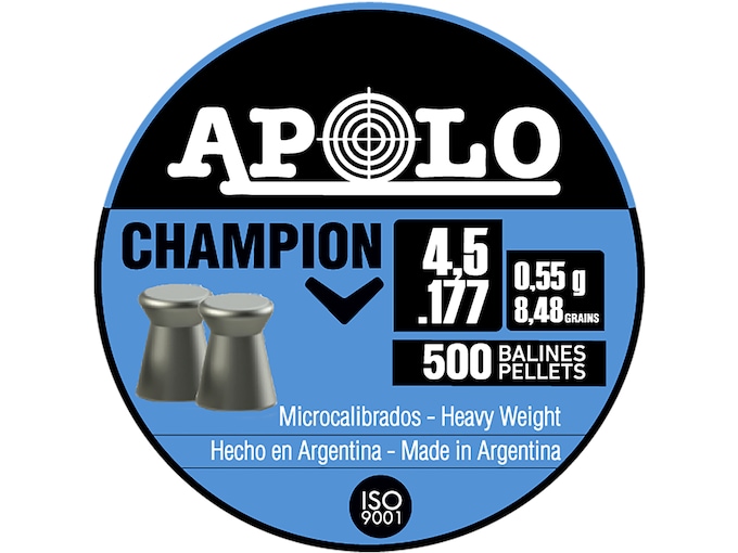 Apolo Champion Flat Nose Air Gun Pellets 177 Caliber 8.45 Grain 4.5mm 500PK