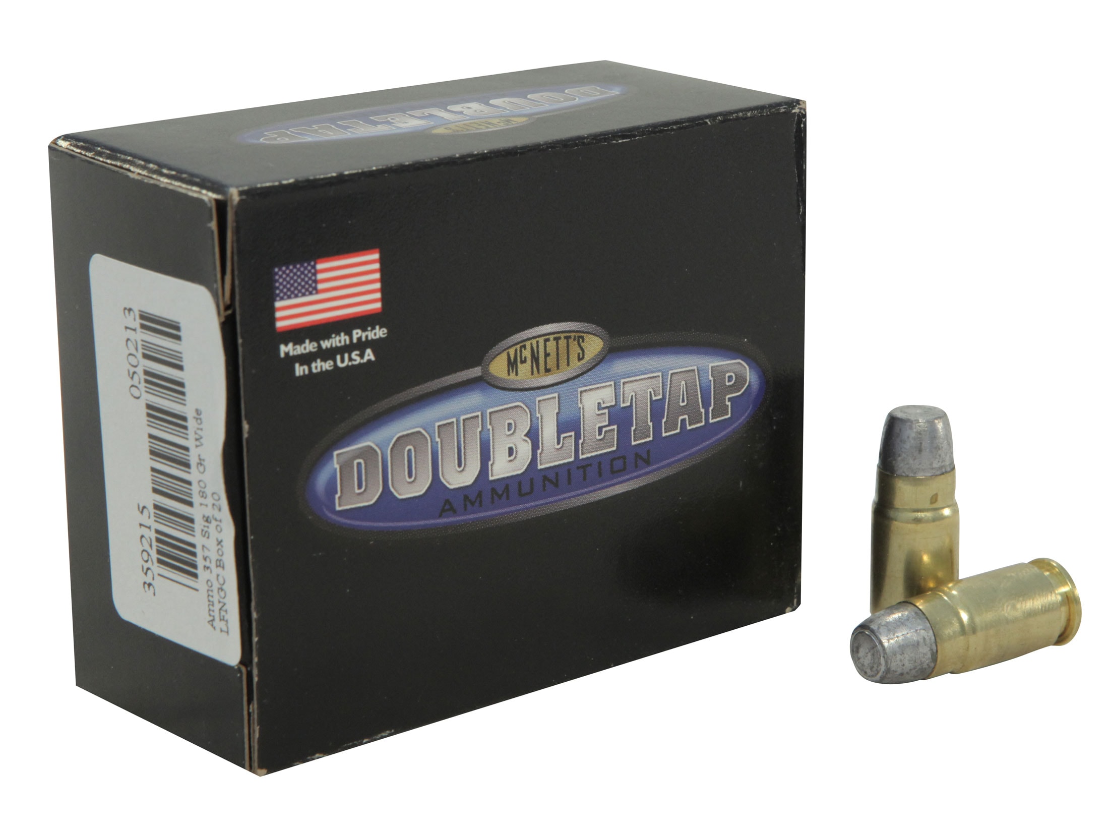 Doubletap Ammo 357 Sig 180 Grain Hard Cast Solid Wide Flat Nose Gas