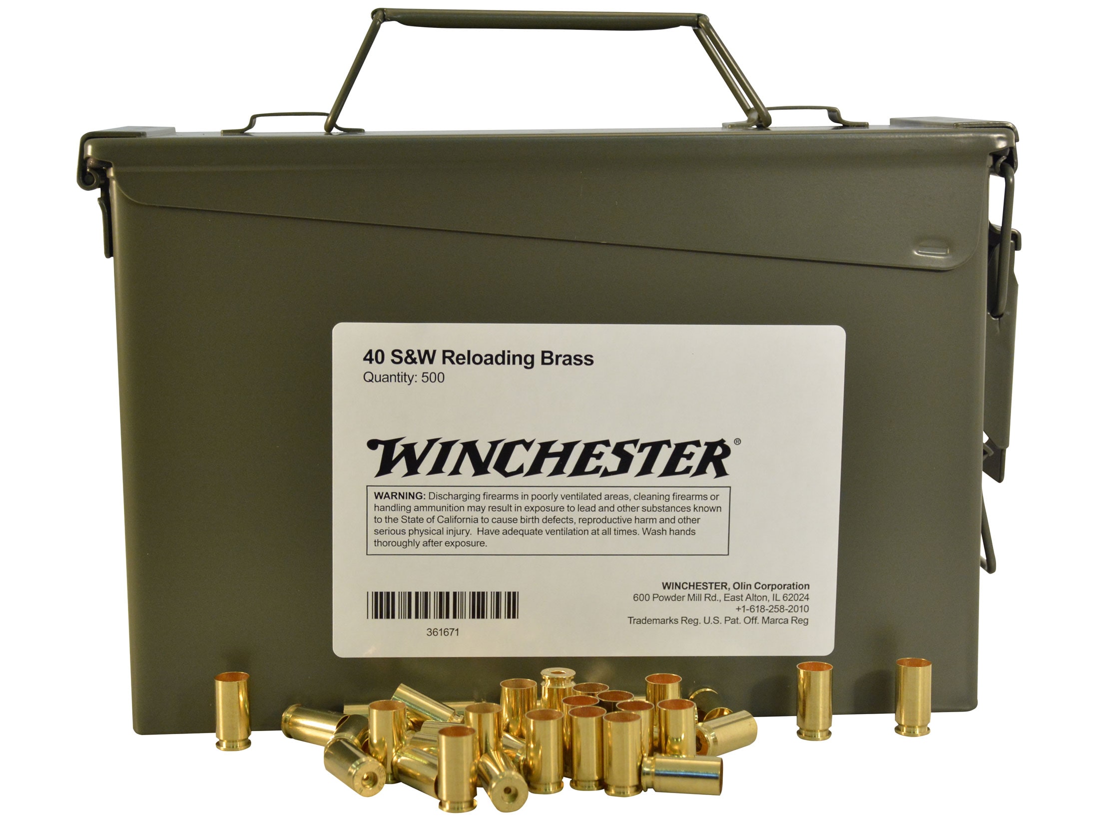Winchester 40 S&W Brass Ammo Can of 500