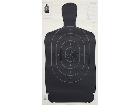 Nra Official Silhouette Targets B 27 24 50 Yard Paper Black White