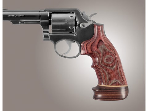 Hogue Fancy Hardwood Grips with Accent Stripe and Top Finger Groove S&W K, L-Frame Squa...