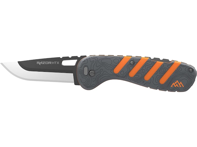 Outdoor Edge Razor HTX Pocket Knife 3" Drop Point 420J2 Gray Blade ABS Polymer Handle Orange