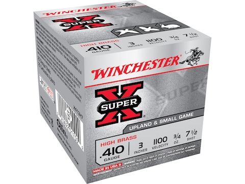 Winchester Super-X High Brass Ammunition 410 Bore 3" 3/4 oz #7-1/2 Shot Box of 25
