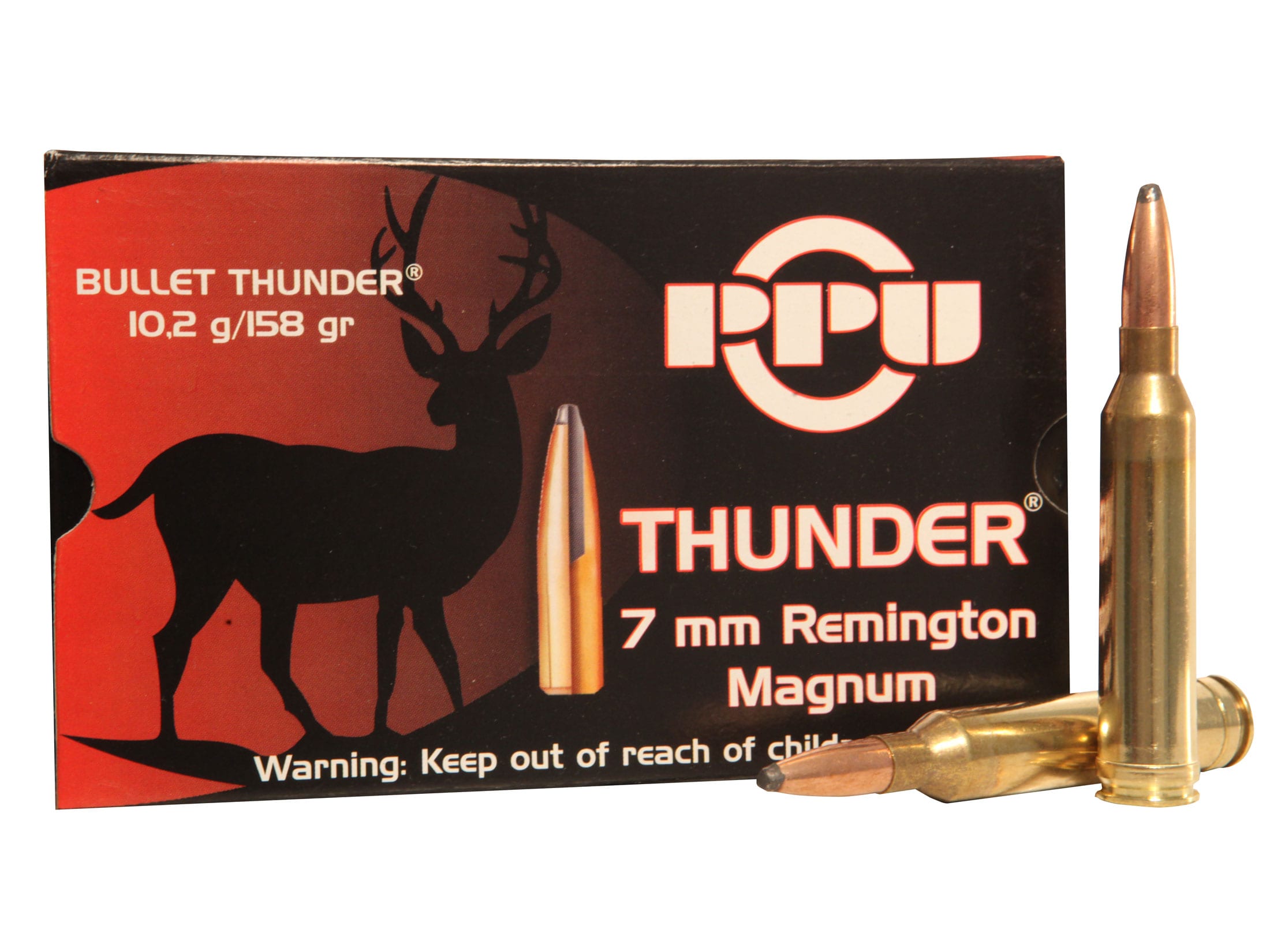 PPU Thunder Ammo 7mm Remington Mag 158 Grain GROM Soft Point Box of 20