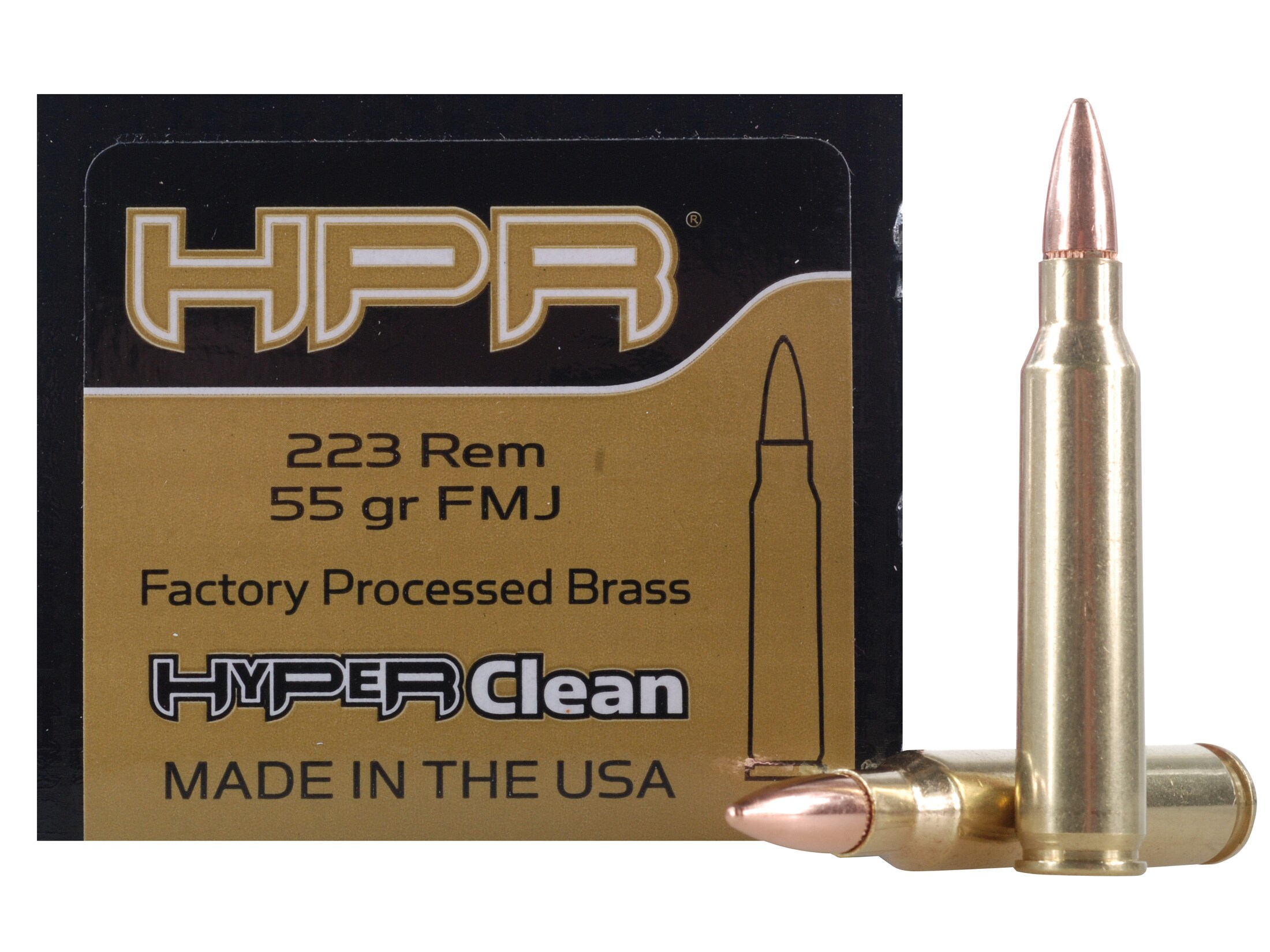 HPR HyperClean Remanufactured Ammo 223 Remington 55 Grain Full Metal.